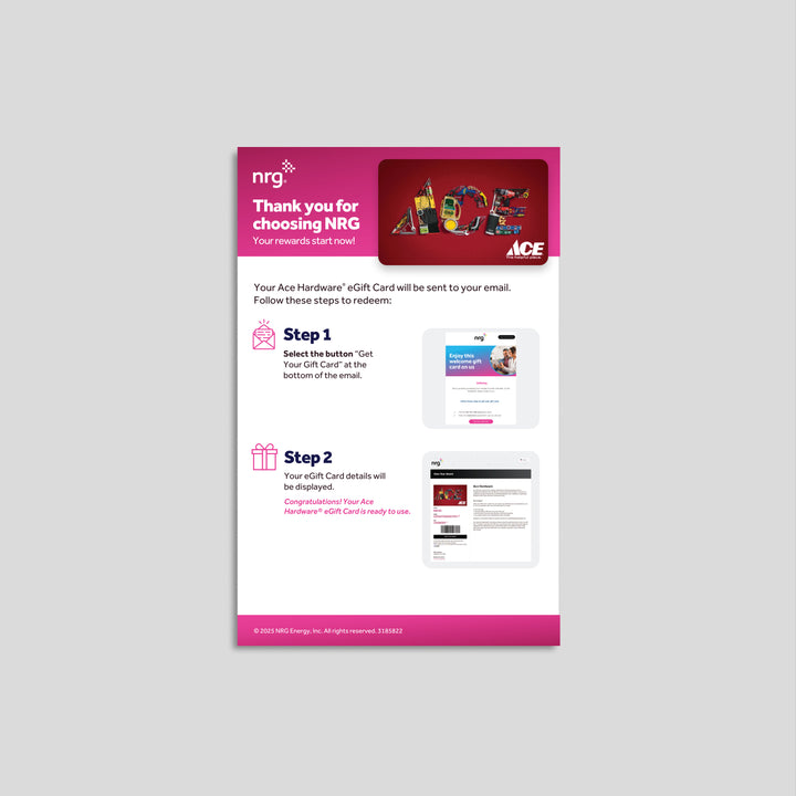 NRG Gift Card Handouts