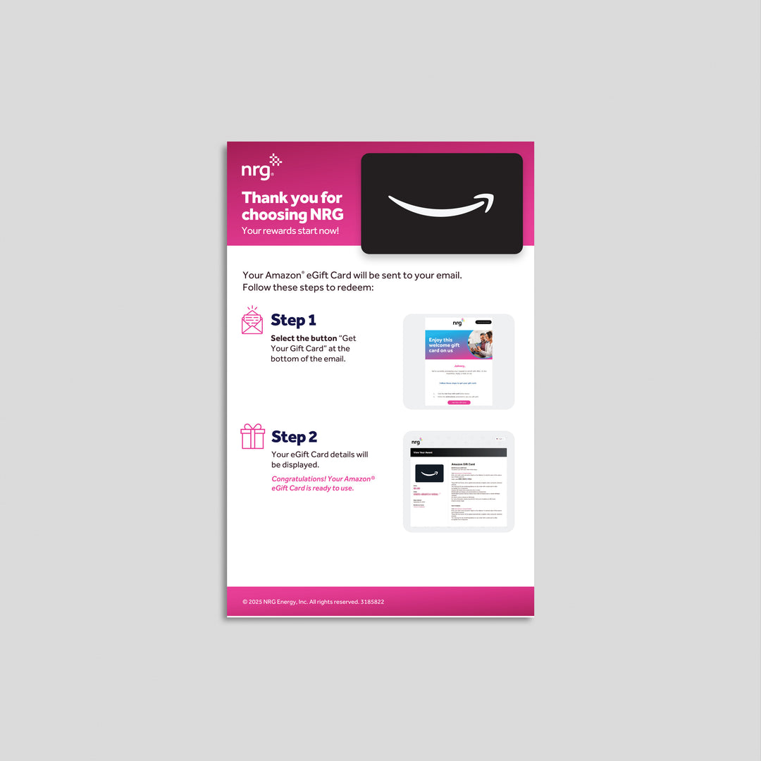 NRG Gift Card Handouts
