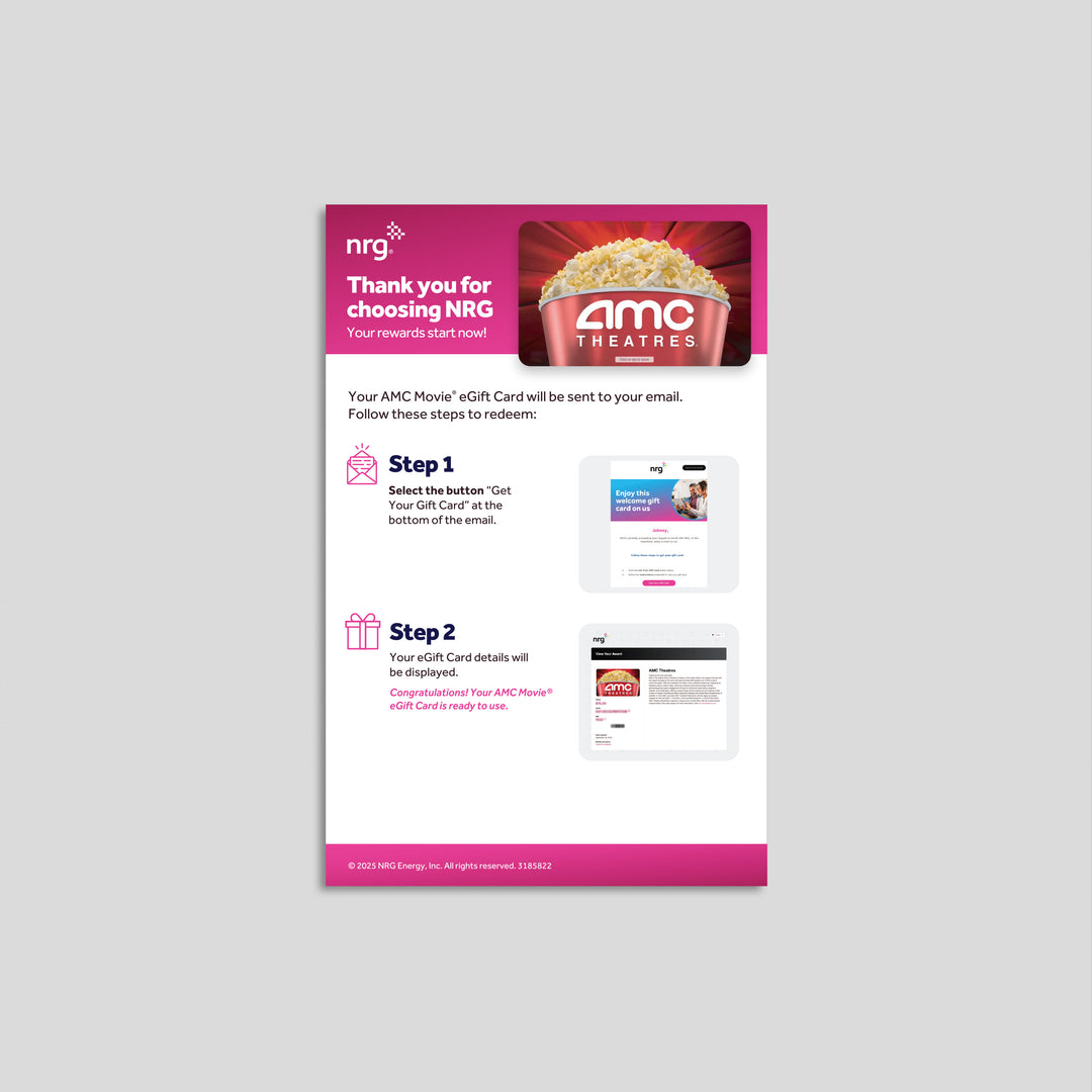 NRG Gift Card Handouts
