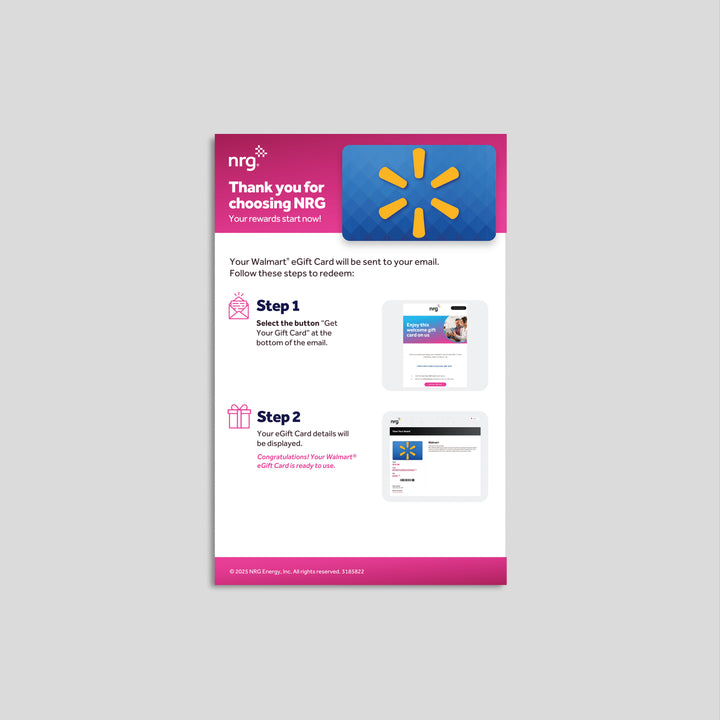 NRG Gift Card Handouts