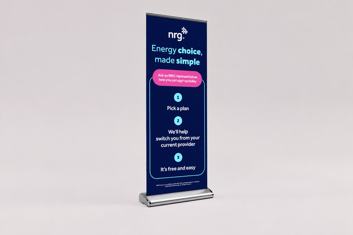 NRG Vinyl Roll-Up / Retractable Banner (New - Brand Revamp)