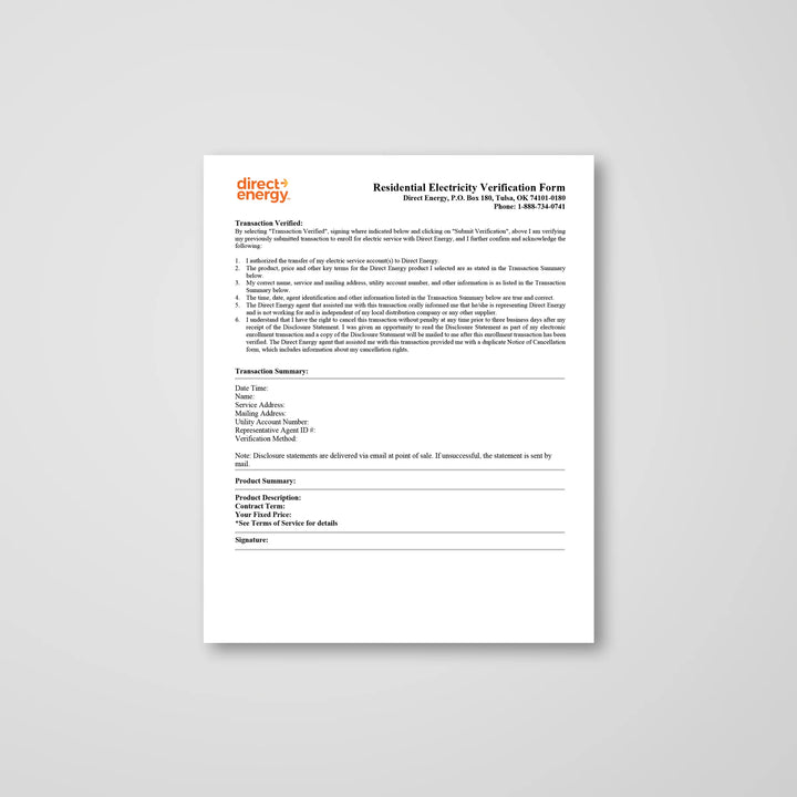 Direct Energy NOCs & TOS